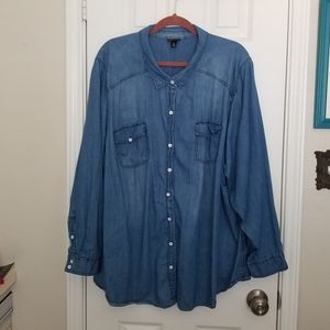 Denim Button-Up Shirt